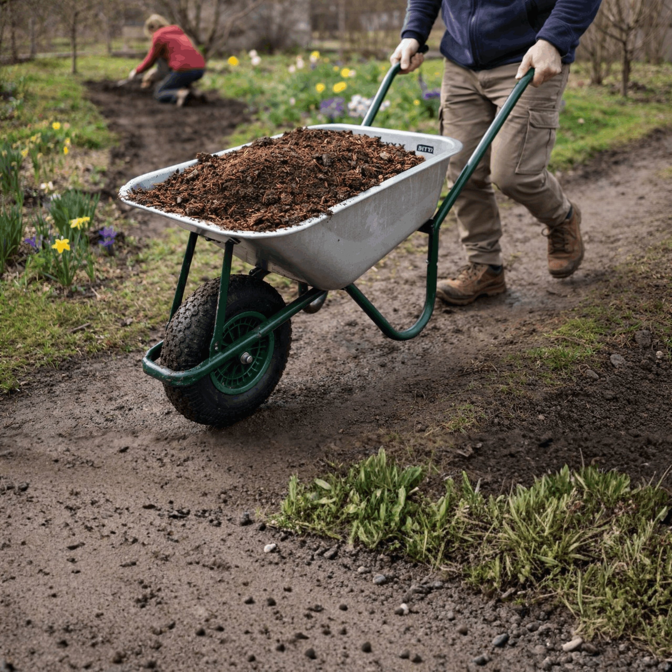 Wheelbarrow 100L Load Capacity 250kg Galvanized Steel Garden Pneumatic Wheel Manufacturer code 16182