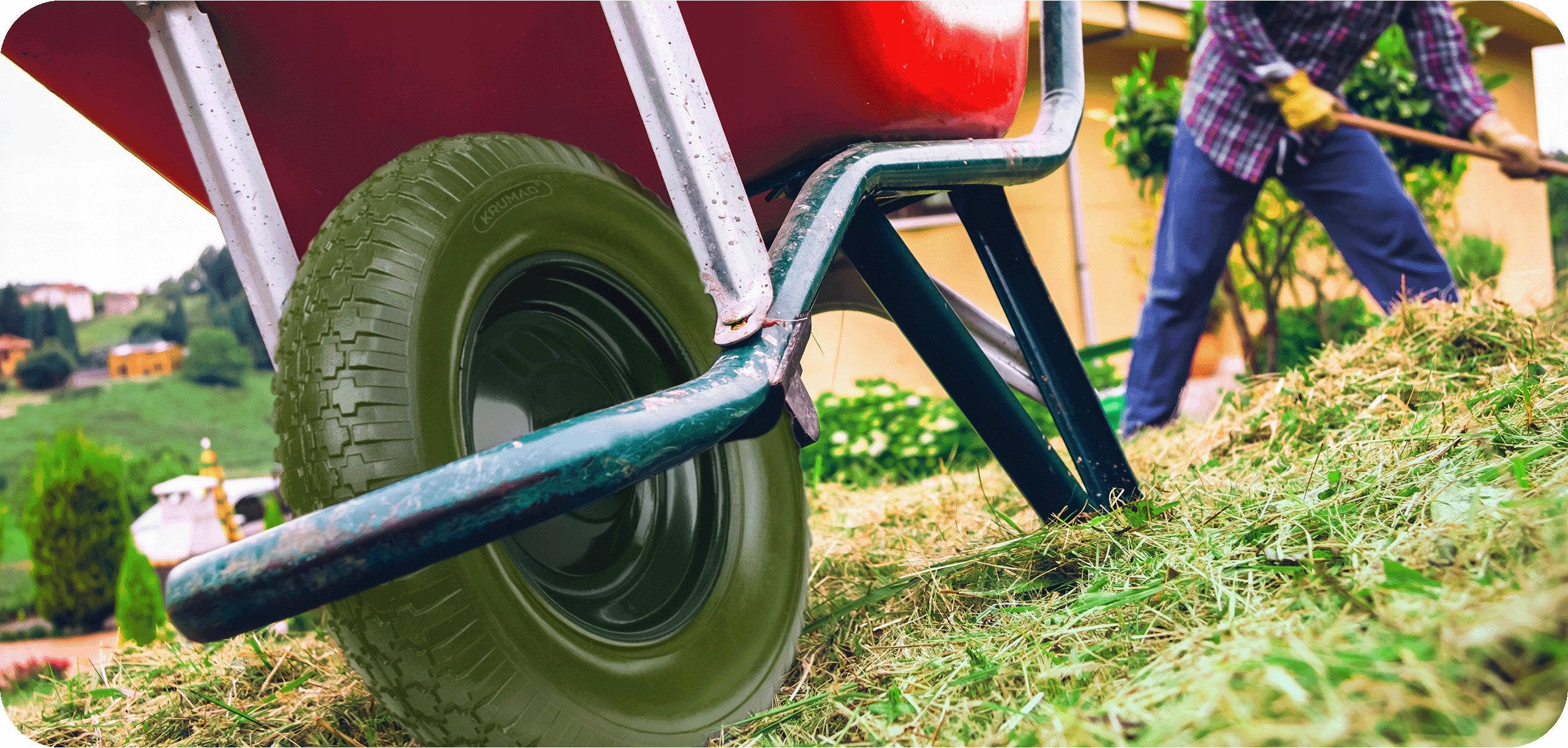 Wheelbarrow Full Tubeless Foam Wheel Stroller 8PR 4.80/4.00-8 + AXLE Capacity 1 l