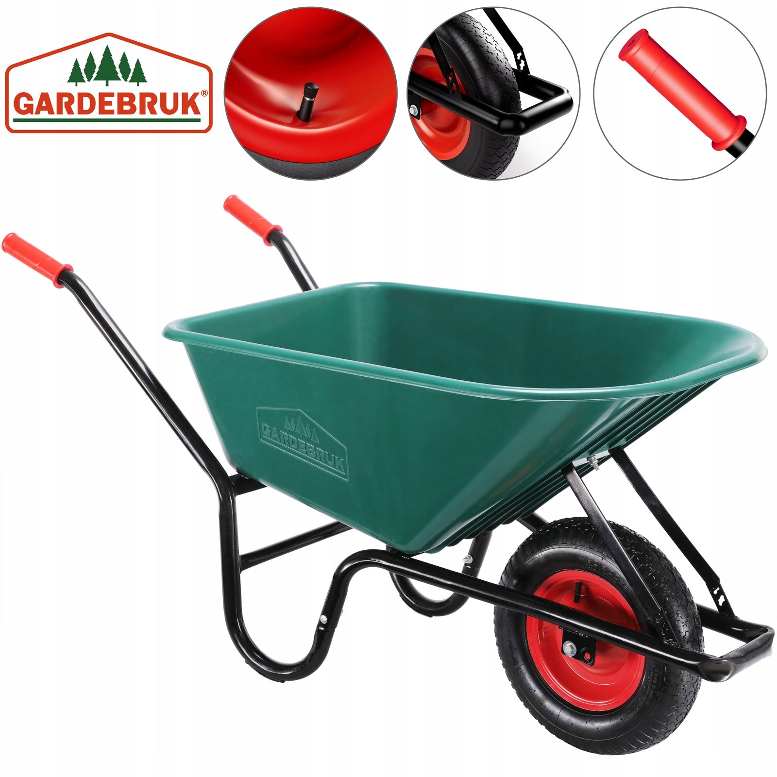Wheelbarrow Green Gardebruk 100 l to 250 kg Product weight with unit packaging 12 kg