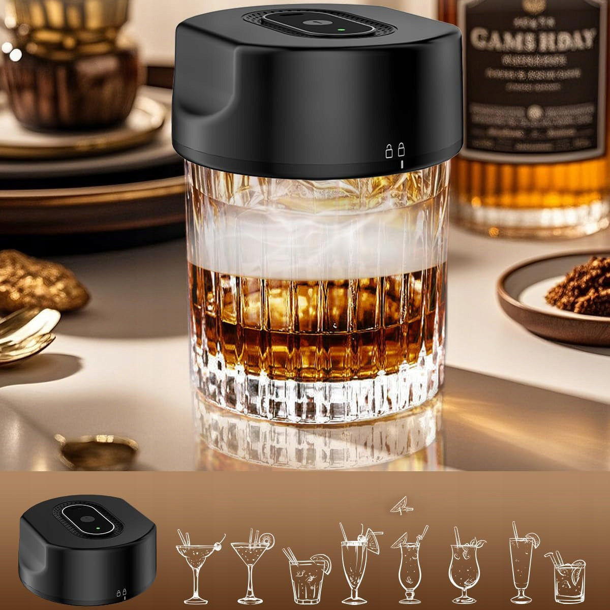 Whiskey Smoking Kit Electric Bartending Dragon for Drinks Packaging status original