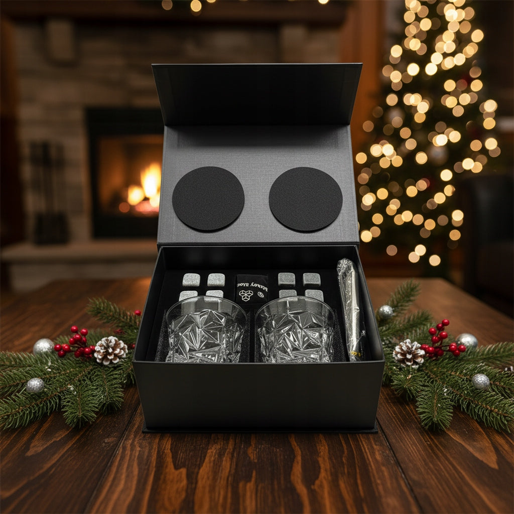 Whiskey drink set for gift for man guy 2 cups Packaging status original