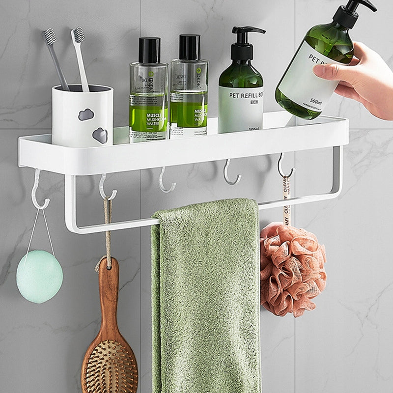 White BATHROOM SHOWER SHELF HANGING Self Adhesive+Punched 60cm Packaging status original