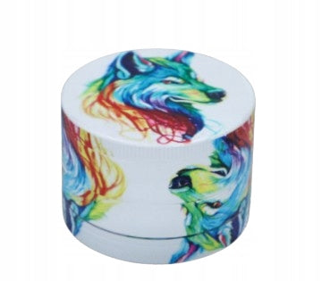 White Dry Tobacco Grinder Crusher With Colorful Wolf Packaging status original