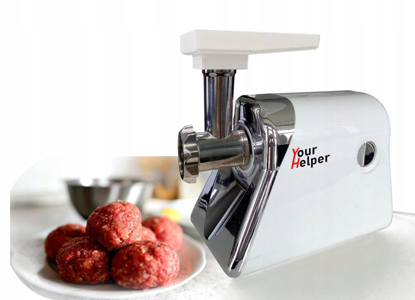 White Electric Meat Grinder 1300w + freebie Your Helper