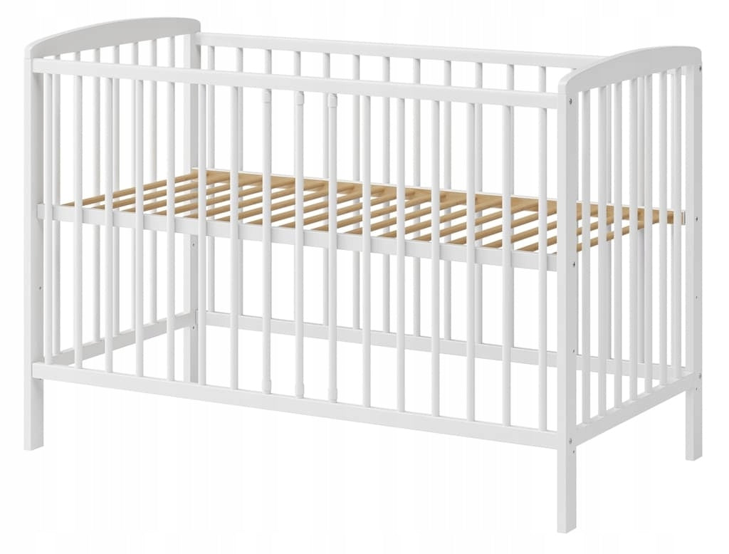 White baby cot Andrew 120x60 pine EU standard high quality