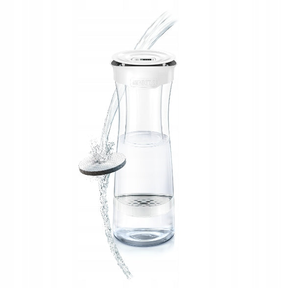 White decanter for water filtering BRITA + filter cartridge MicroDisc Model Fill&Serve Mind