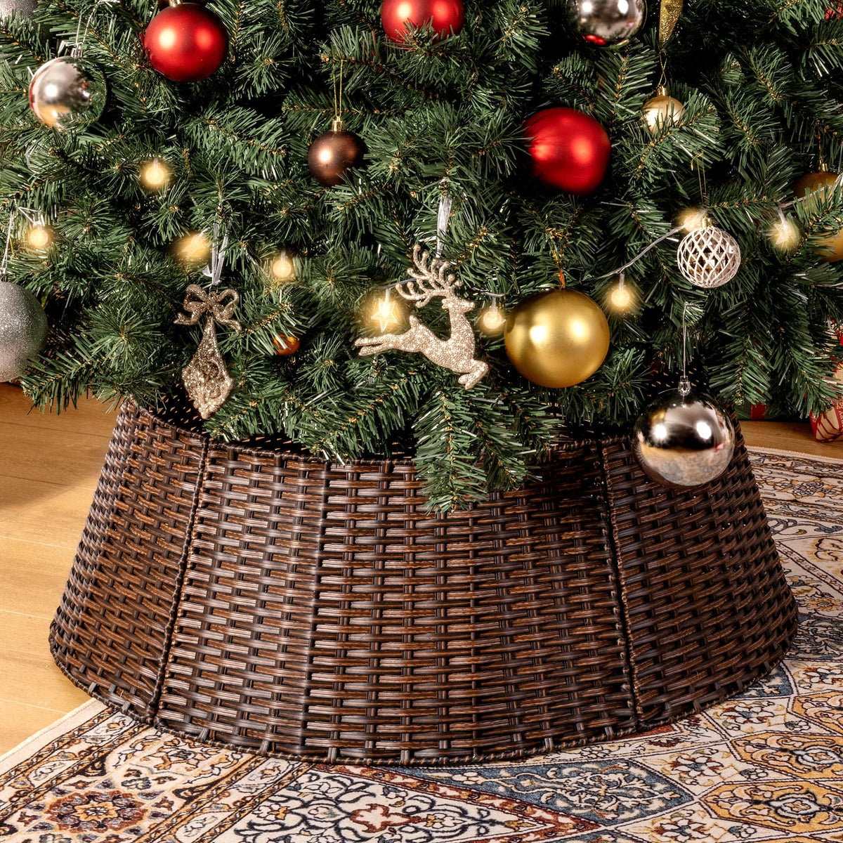 Wicker Christmas Tree Cover Christmas Tree Basket 83 cm Brown GRANNY SAYS