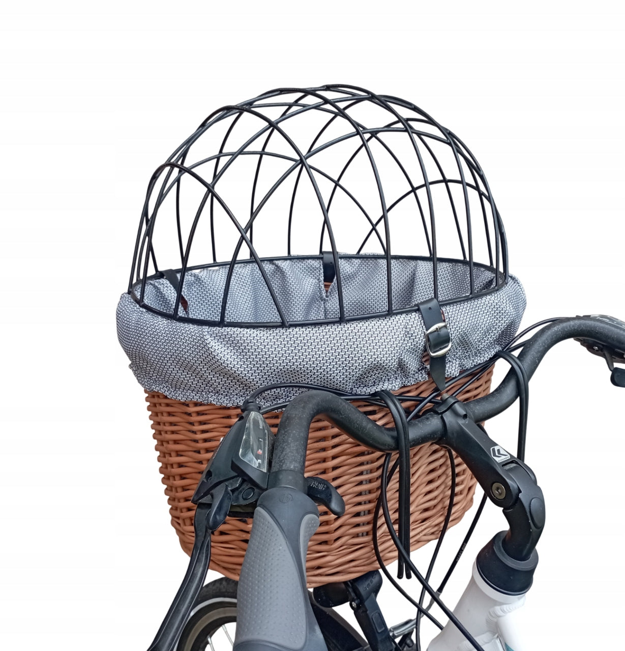 Wicker basket for Bike with hem and cushion Transporter for PSA up to10kg