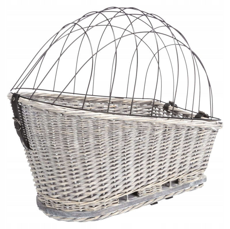 Wicker bicycle basket with grille 35x49x55cm grey Brand Trixie