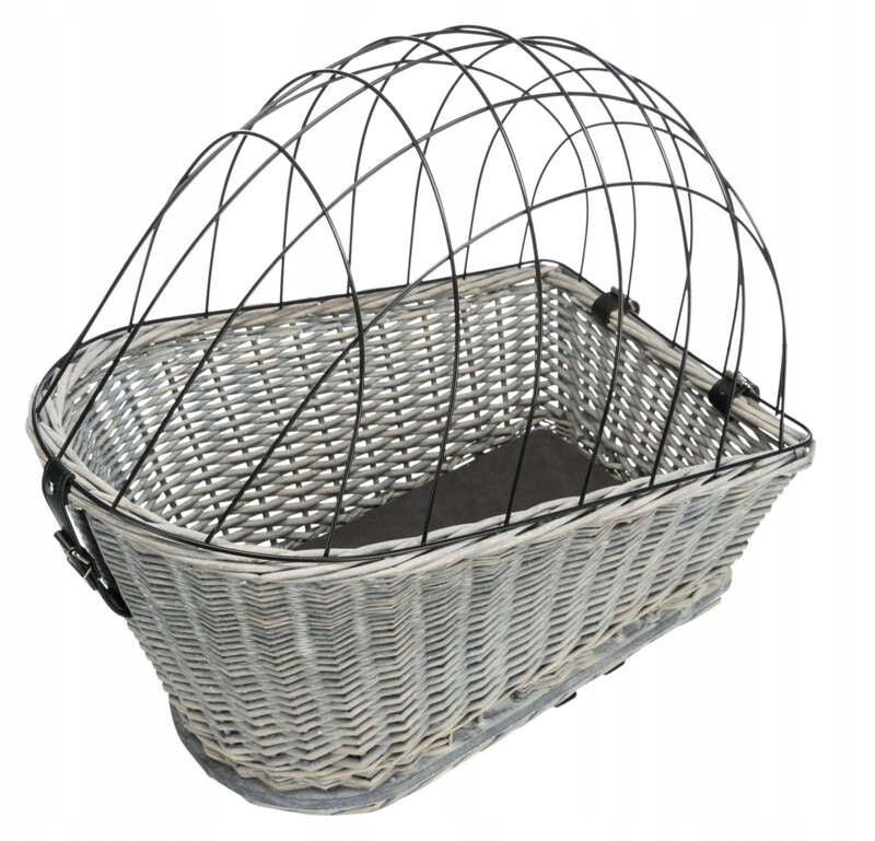 Wicker bicycle basket with grille 35x49x55cm grey Manufacturer code 13114