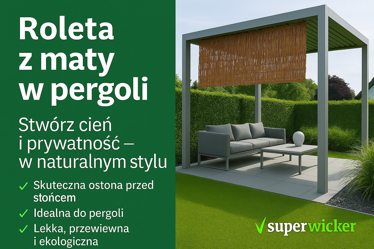 Wicker mat 100cm/500cm wicker mats wicker PREMIUM Product width 100 cm