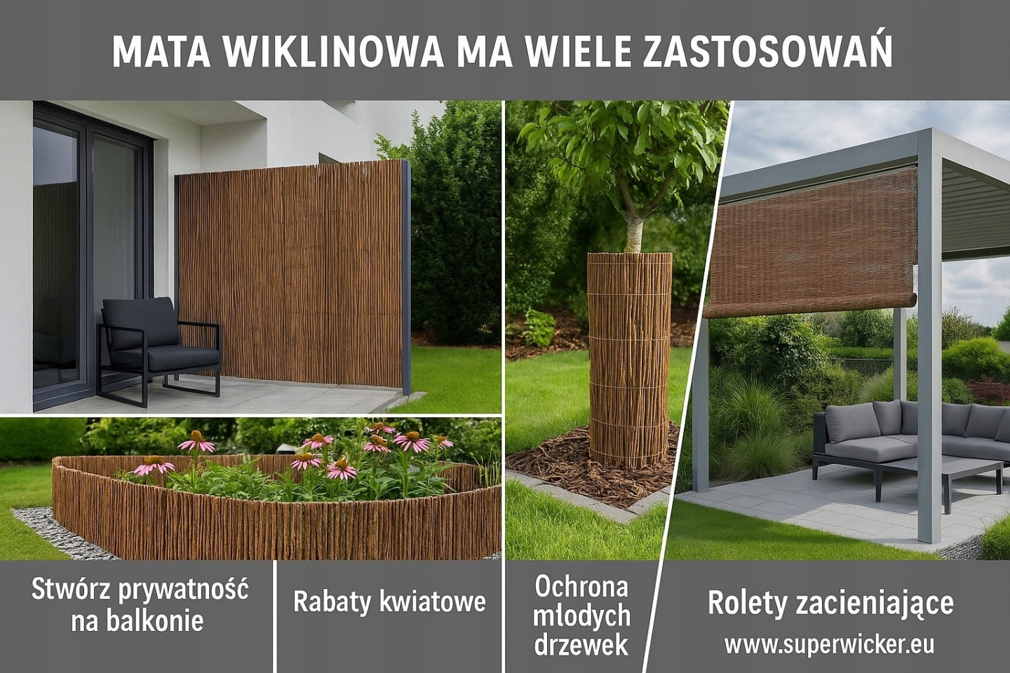 Wicker mat 200x500cm. wicker mats wicker PREMIUM MANUFACTURER Poland Main material wicker