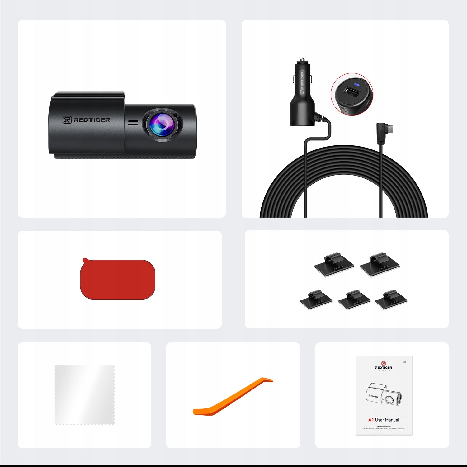 Wideorejestrator 4K Front Recording Redtiger A1, Loop, G-Sensor 24H Parking Recording quality 4K UHD (3840 x 2160)