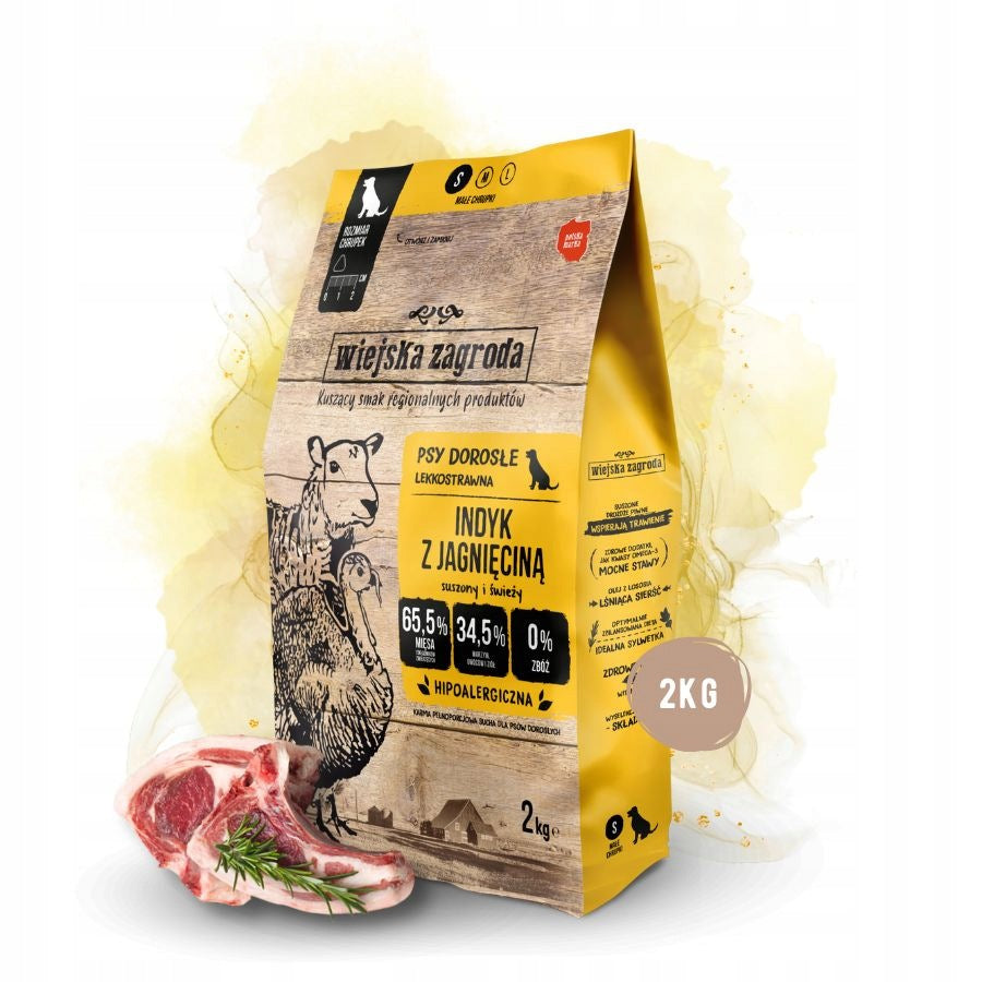 Wiejska Zagroda Dry dog food TURKEY with LAMB Small breeds S 2kg