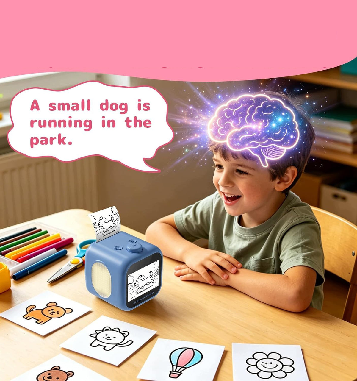 Wifi Kids AI voice printer,App electronic pet toy,Mini Sticker Printer Blue Manufacturer code 4896009083184