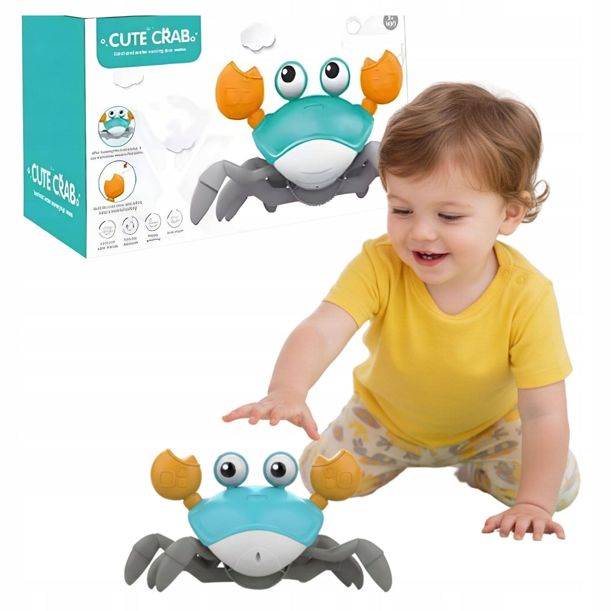 Wind-up crab crawling without batteries learning to crawl toy for children Packaging status original