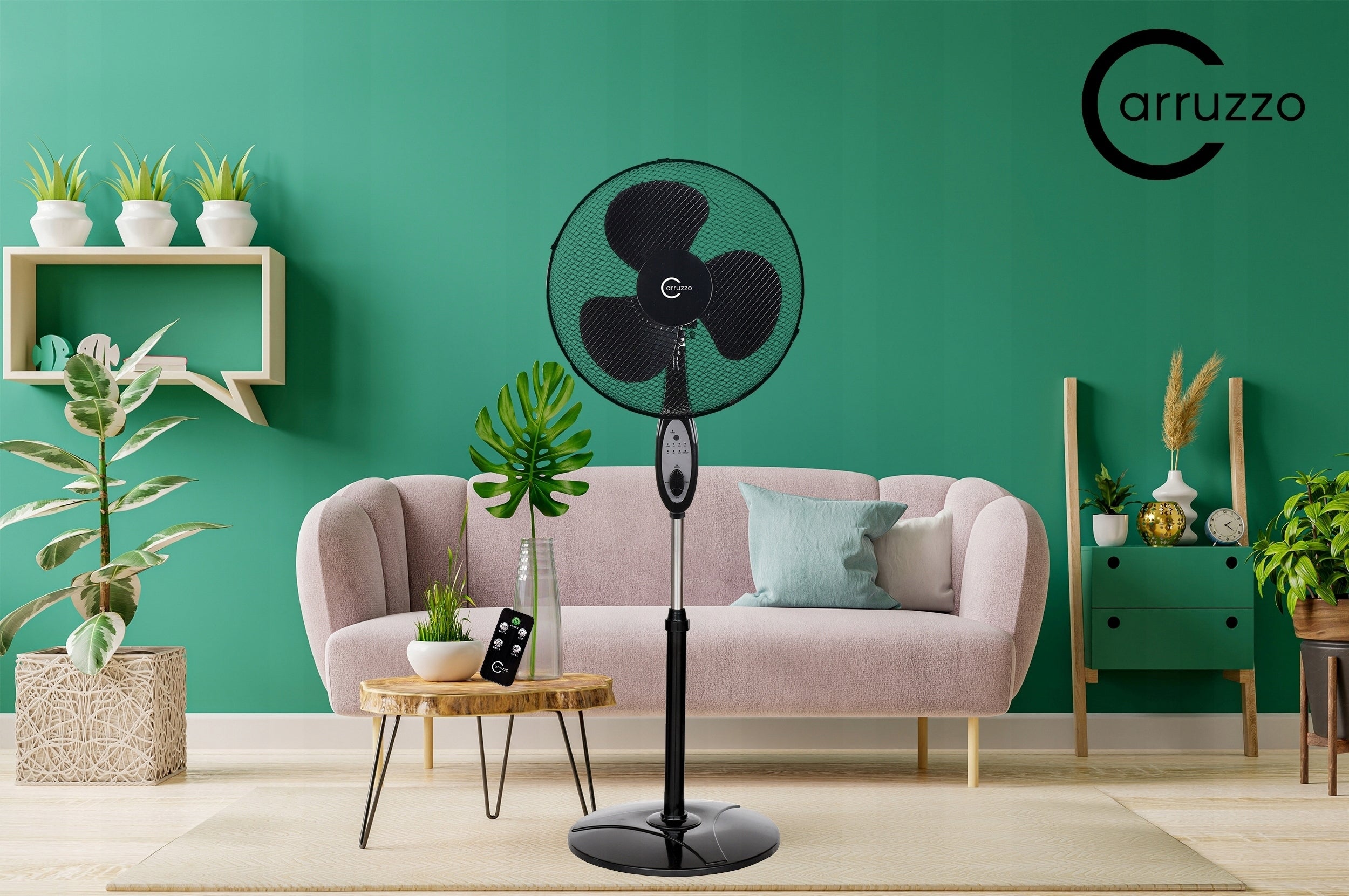 Windmill Standing Fan Rotary Floor Oscillation Aroma BOX + Oil Model Duży wentylator podłogowy + pilot
