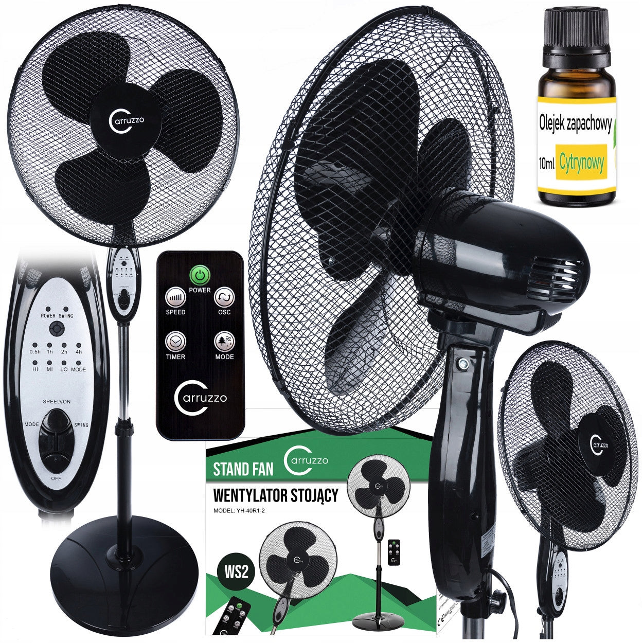 Windmill Standing Fan Rotary Floor Oscillation Aroma BOX + Oil Packaging status original