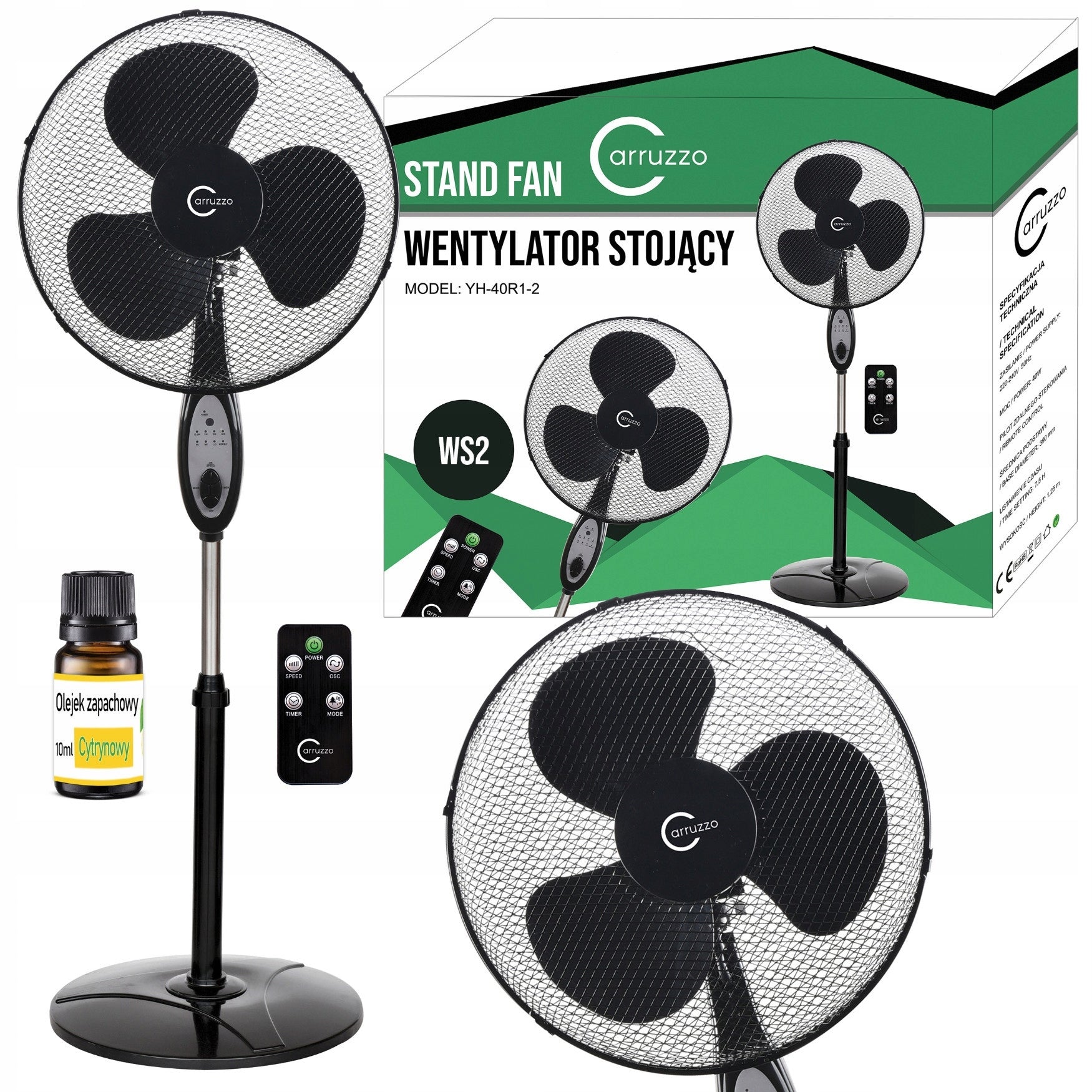 Windmill Standing Fan Rotary Floor Oscillation Aroma BOX + Oil