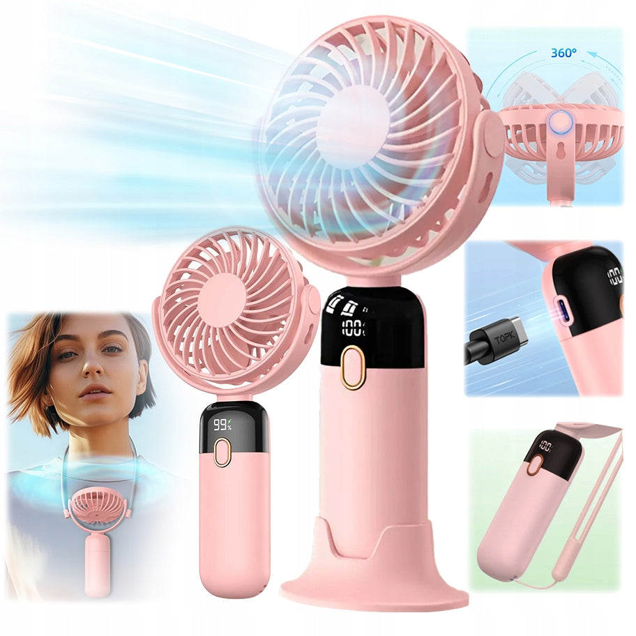 Windmill quiet mini fan portable desk cooling TOPK usb pink