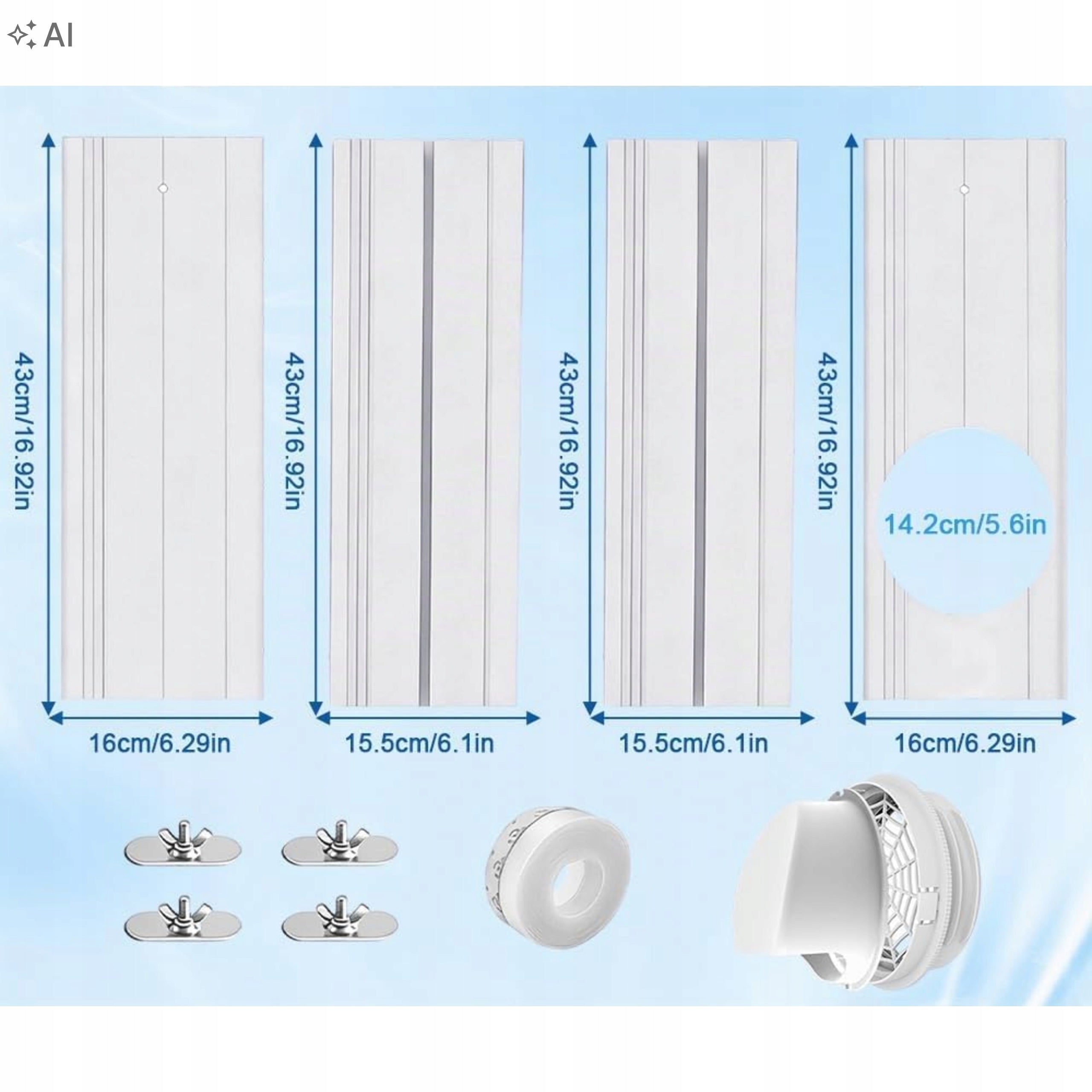 Window adapter for portable air conditioner 43-140cm whole set Manufacturer code Adapter okienny do klimatyzatora przenośnego