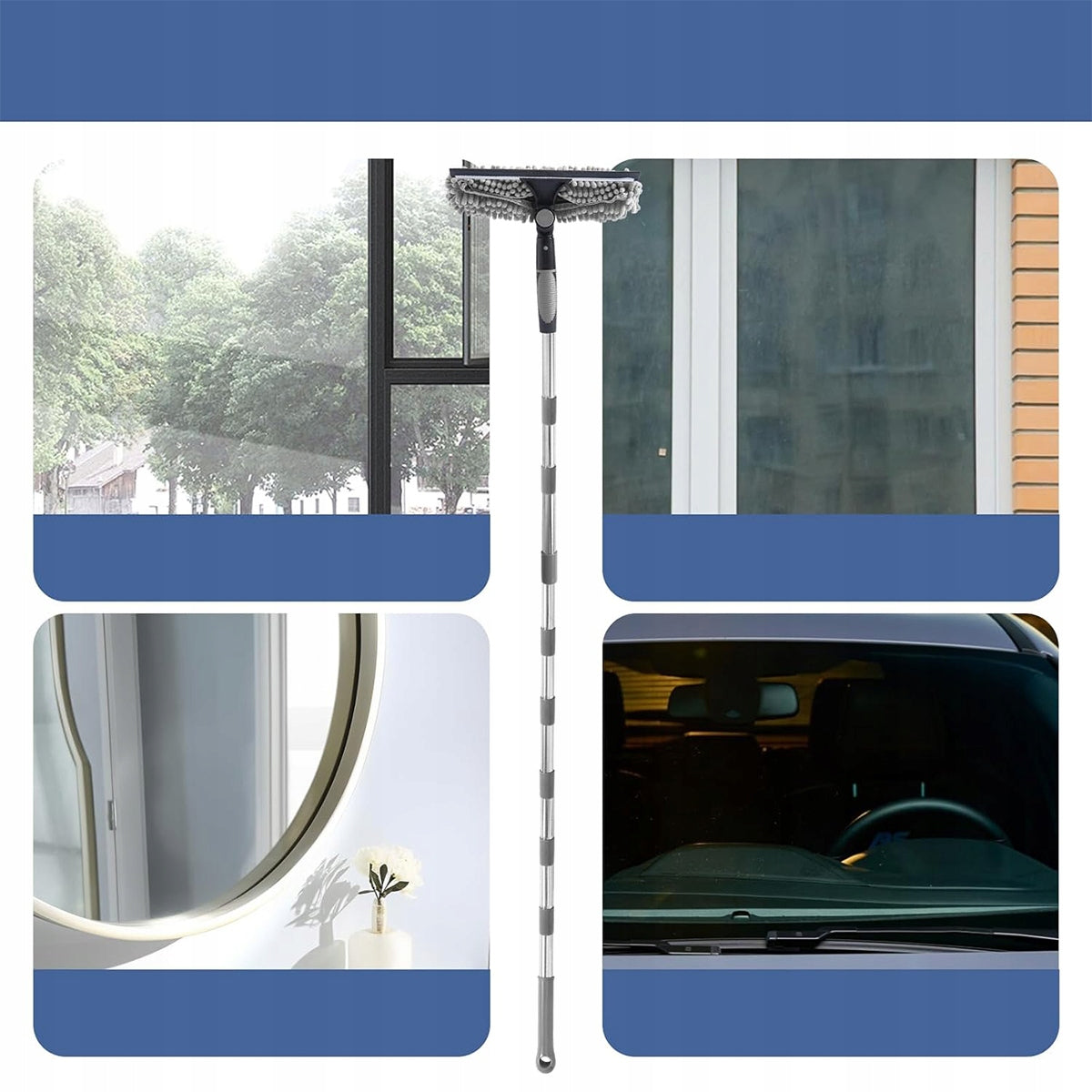 Window washer with squeegee telescopic handle long Brand no brand