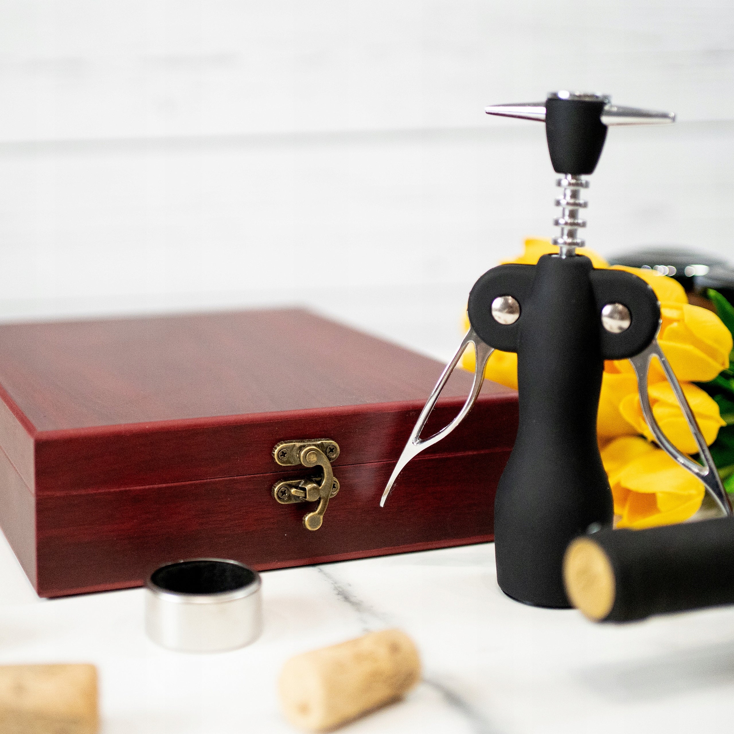 Wine Opening Kit CORKSCREW ACCESSORIES in Box OPENER Gift Brand IBERGO Wine Gifts