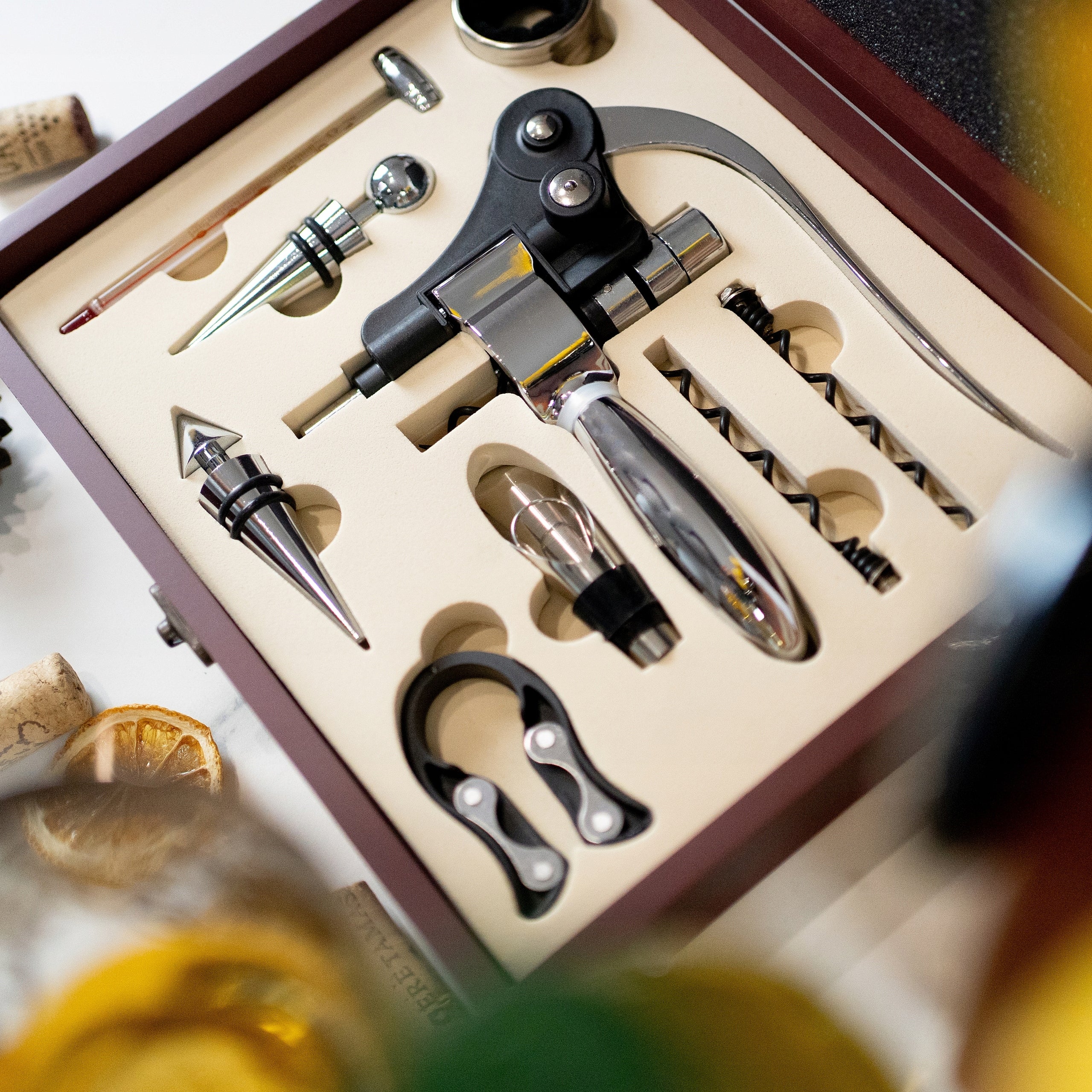 Wine SET CORKSCREW BOTTLE opener POURER BOX for birthday WEDDING Brand IBERGO Wine Gifts