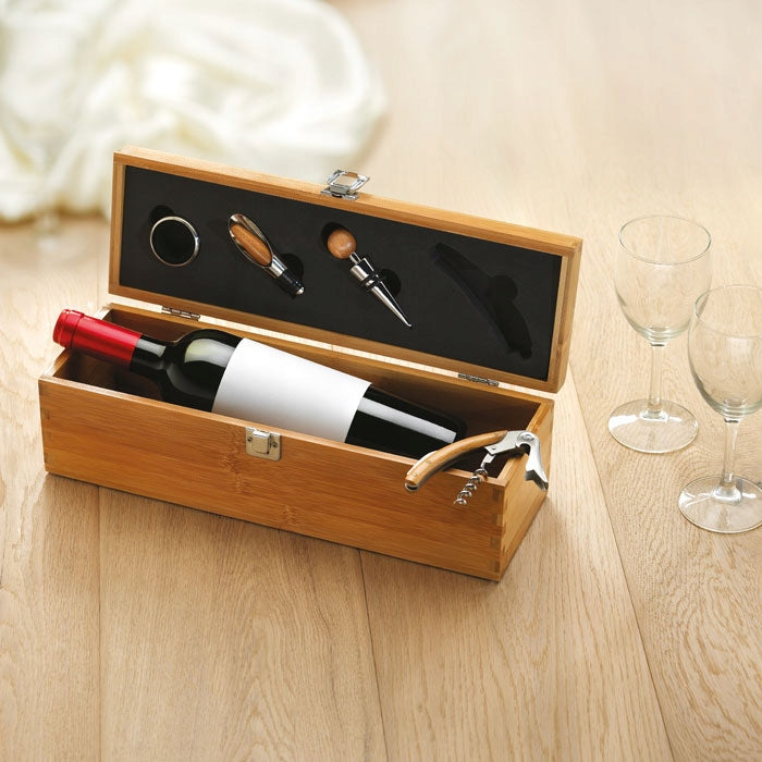 Wine set in box gift 4 el corkscrew cork pourer collar Manufacturer code MO8293-40