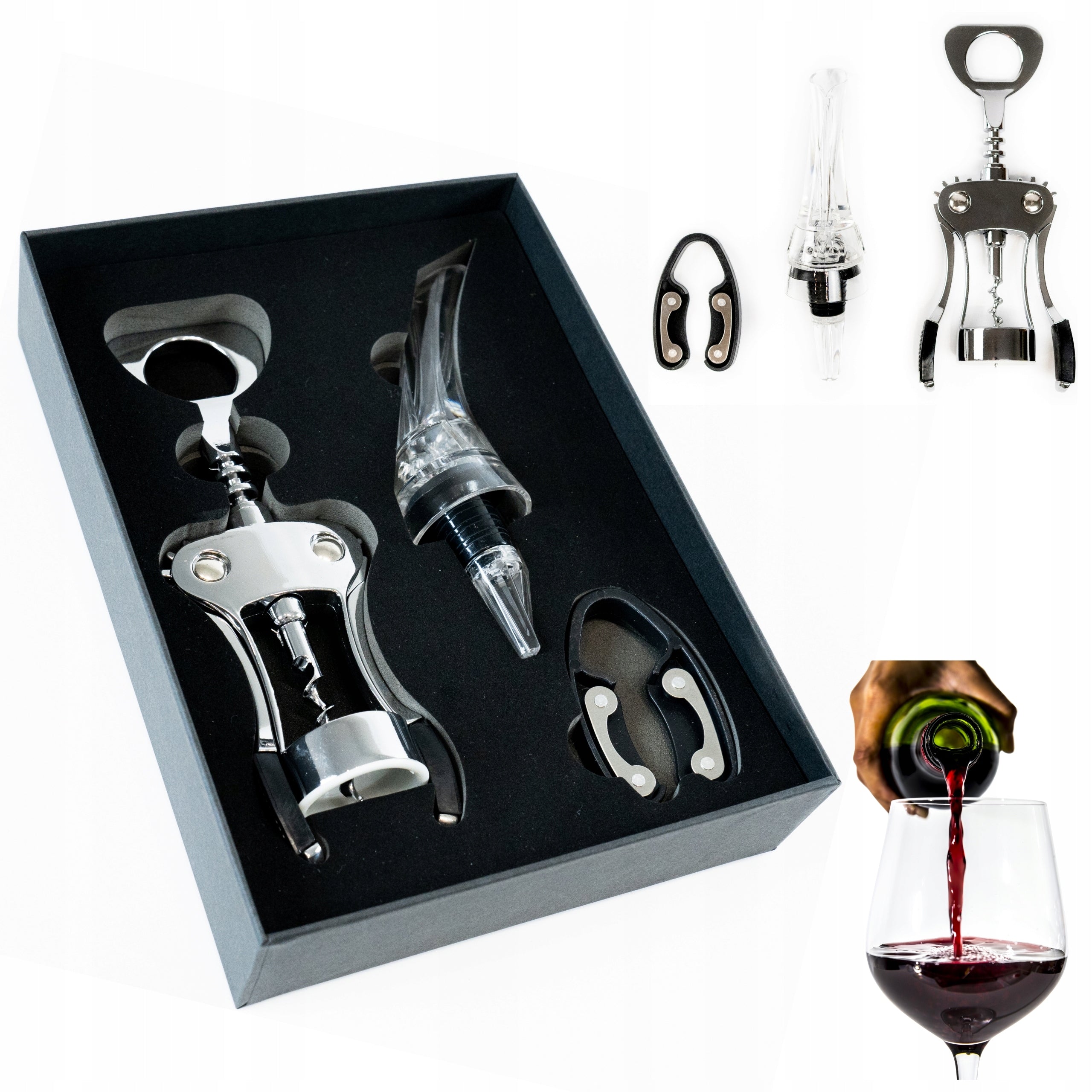 Wine set in case bottle opener CORKSCREW decanter AERATOR
