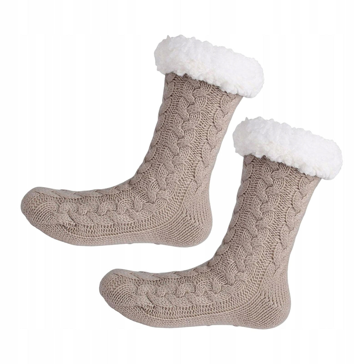 Winter Indoor Non Slip Thermal Socks Thickening Cold Weather Light Brown Brand no brand