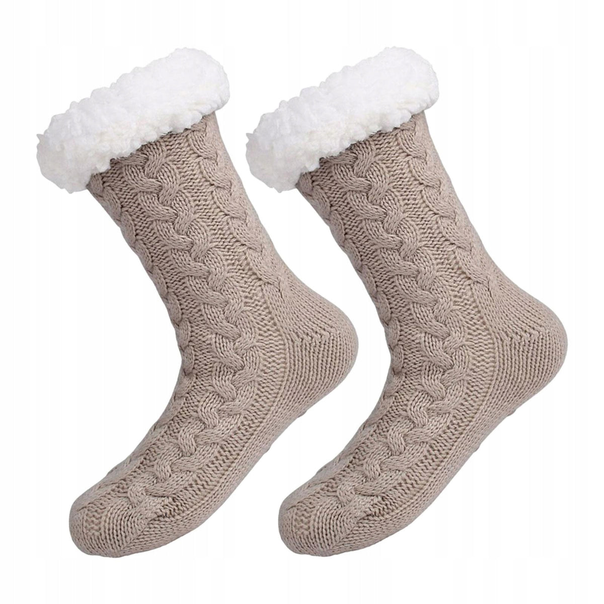 Winter Indoor Non Slip Thermal Socks Thickening Cold Weather Light Brown