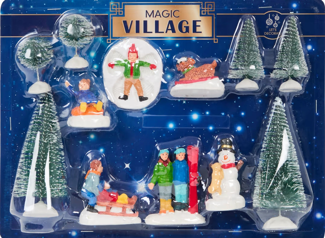 Winter town Christmas village set of figurines and Christmas trees pattern No. 1 Manufacturer code 8720987503746
