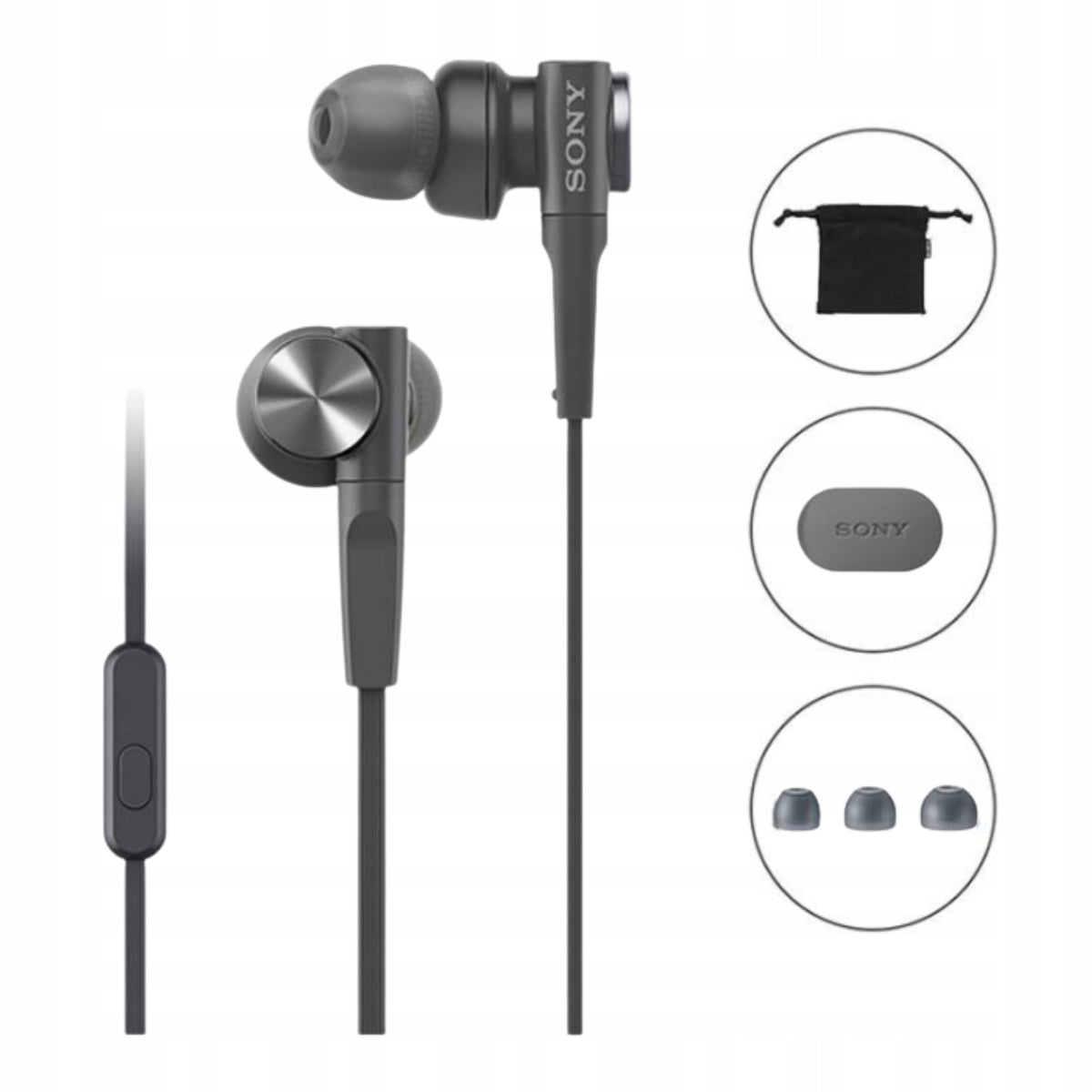 Wired Earbuds SONY MDR-XB55AP Jack 3,5 mm black Packaging status original