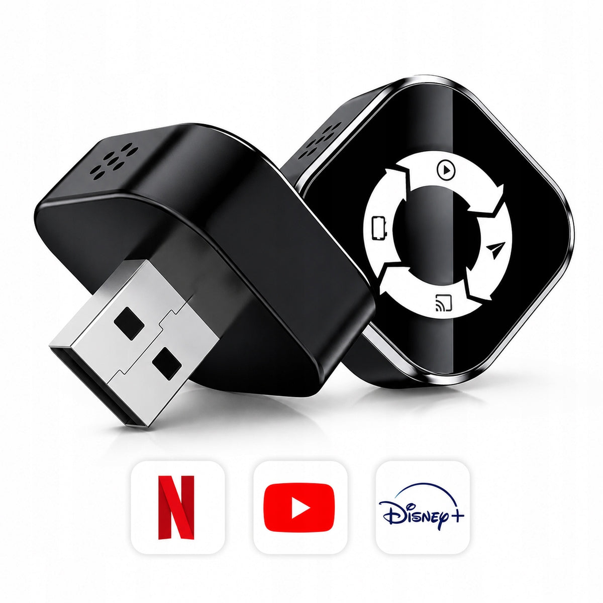 Wireless Adapter CarPlay Android Auto 4in1 Netflix YouTube video AI&JL