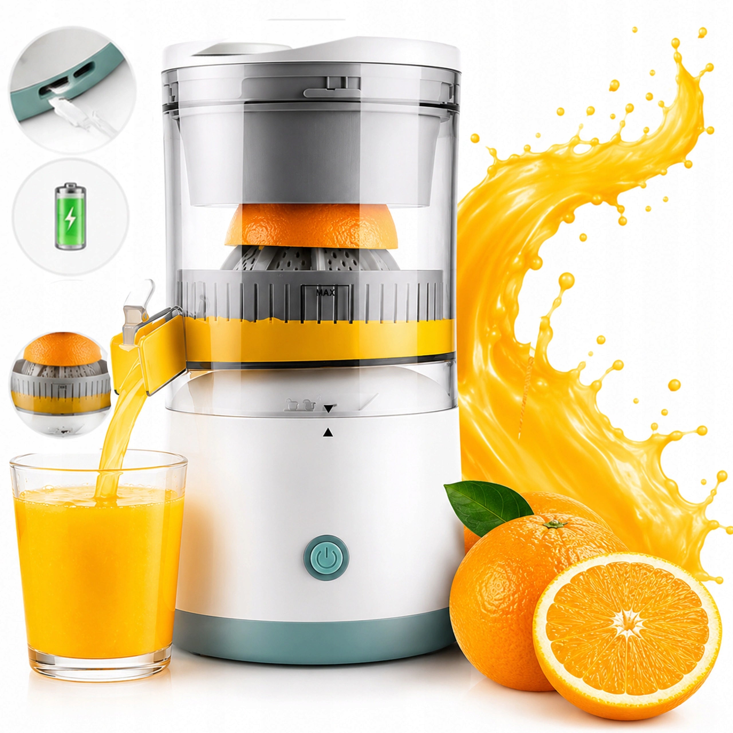 Wireless Citrus Juicer Quiet Rechargeable Automatic