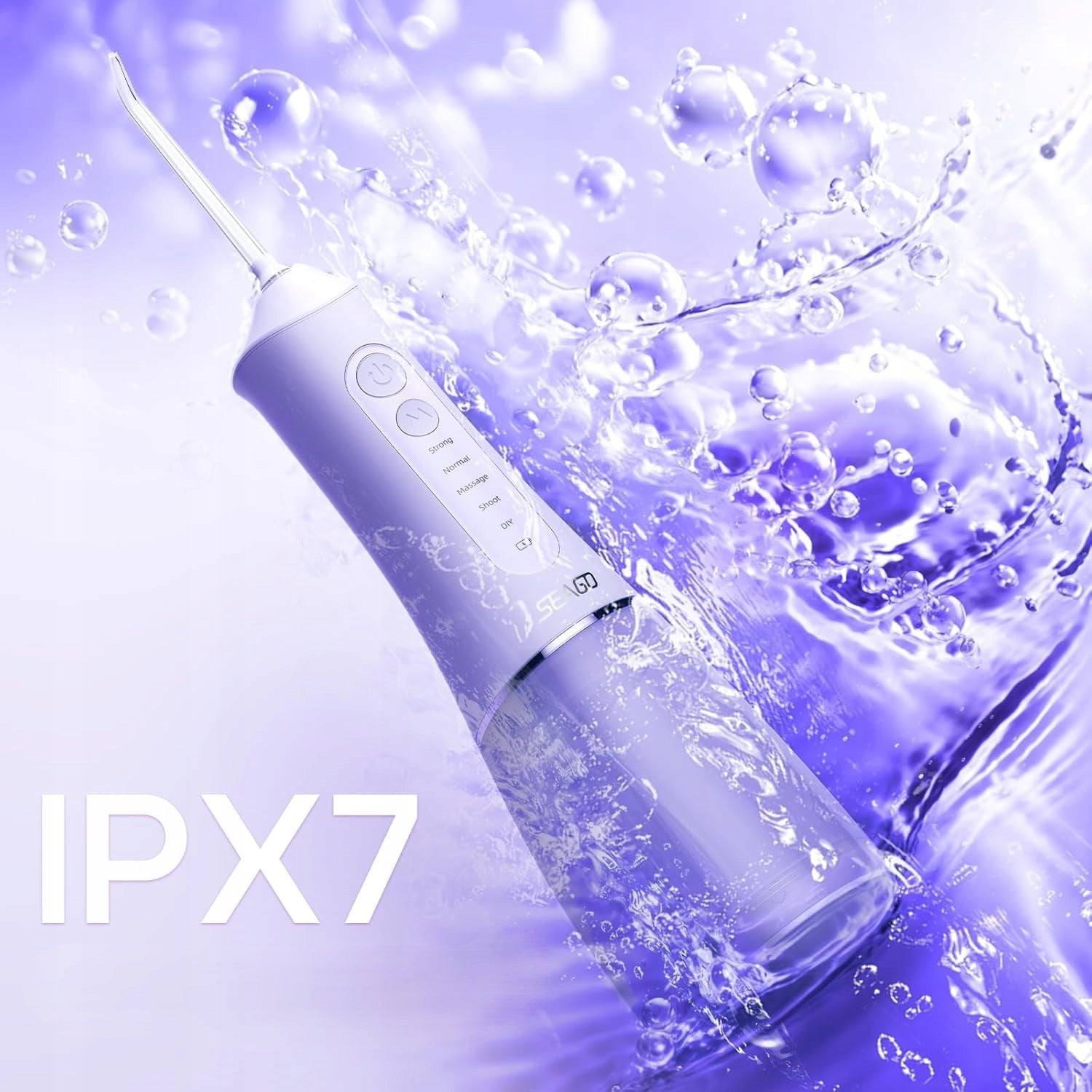Wireless Dental Irrigator Seago Purple 300ml, 7 Nozzles, 5 Modes Kind wireless