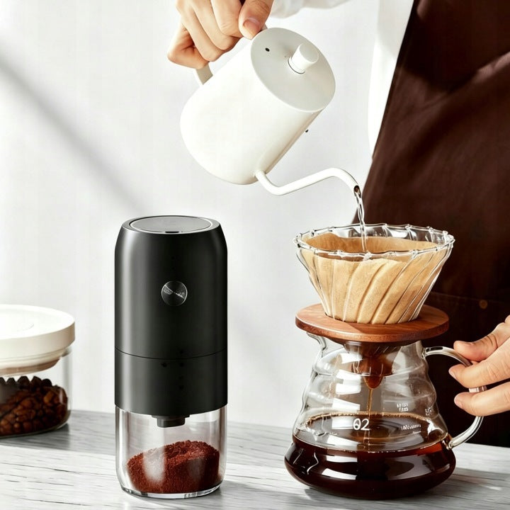 Wireless Electric Coffee Grinder Czarny Packaging status original