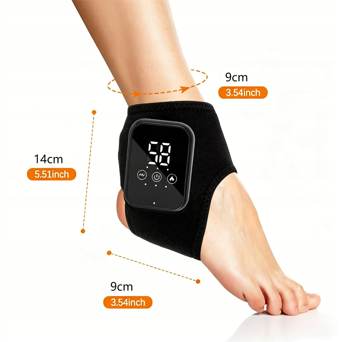 Wireless Foot Cube Massager 2in1 Vibration Heating Super Black LCD Medical device no