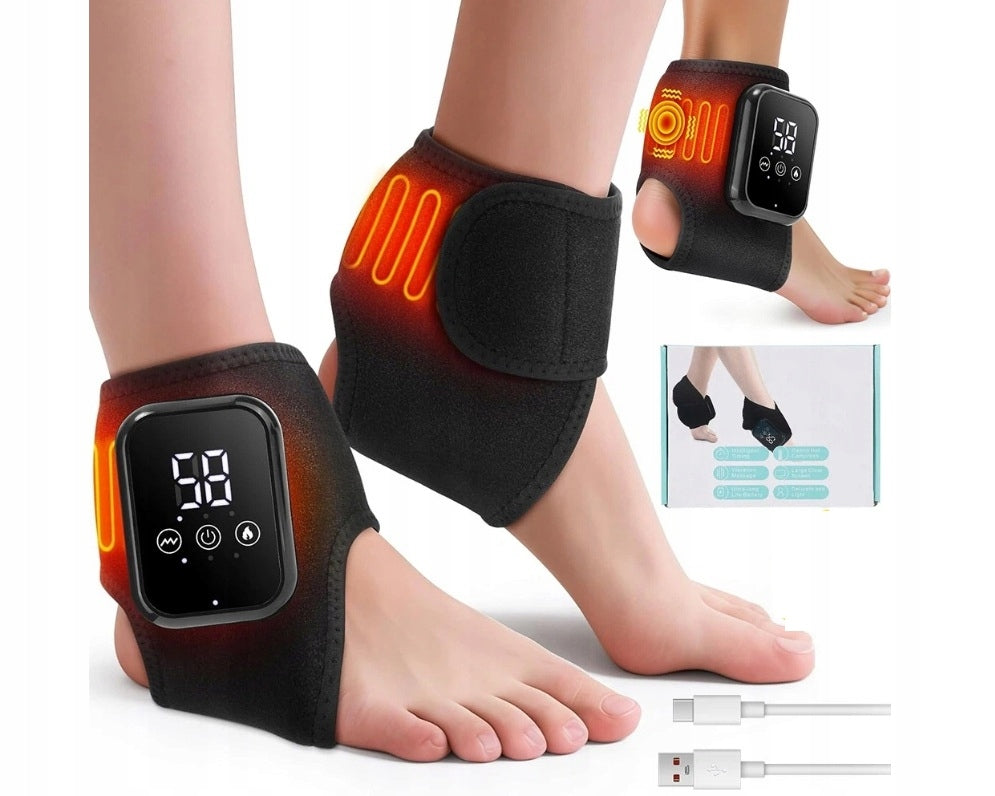 Wireless Foot Cube Massager 2in1 Vibration Heating Super Black LCD