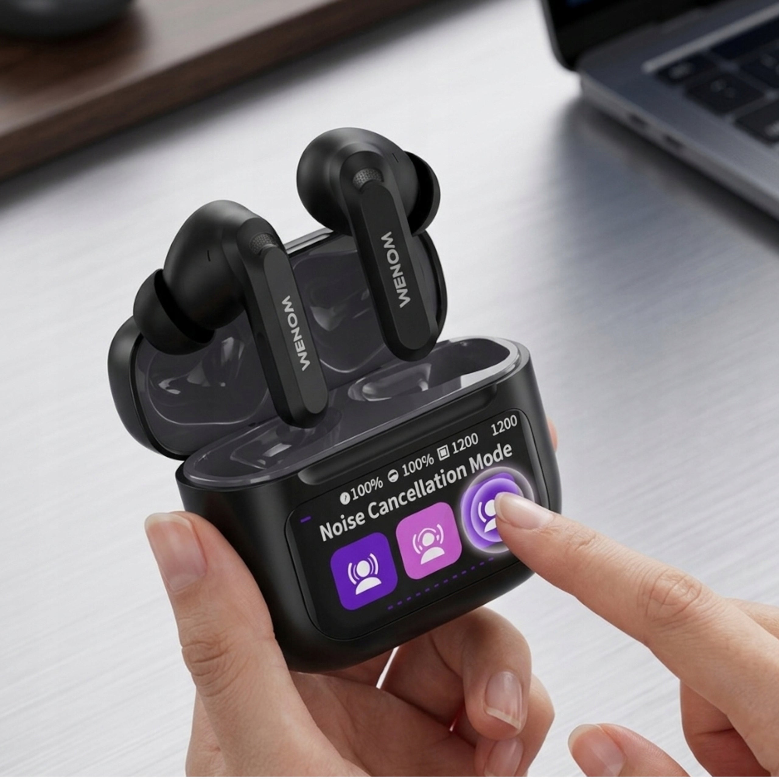 Wireless Headphones Sports Earbuds Bluetooth pro ANC ENC DEP Black Manufacturer code Aura Touch ANC+ ENC DEP Bluetooth