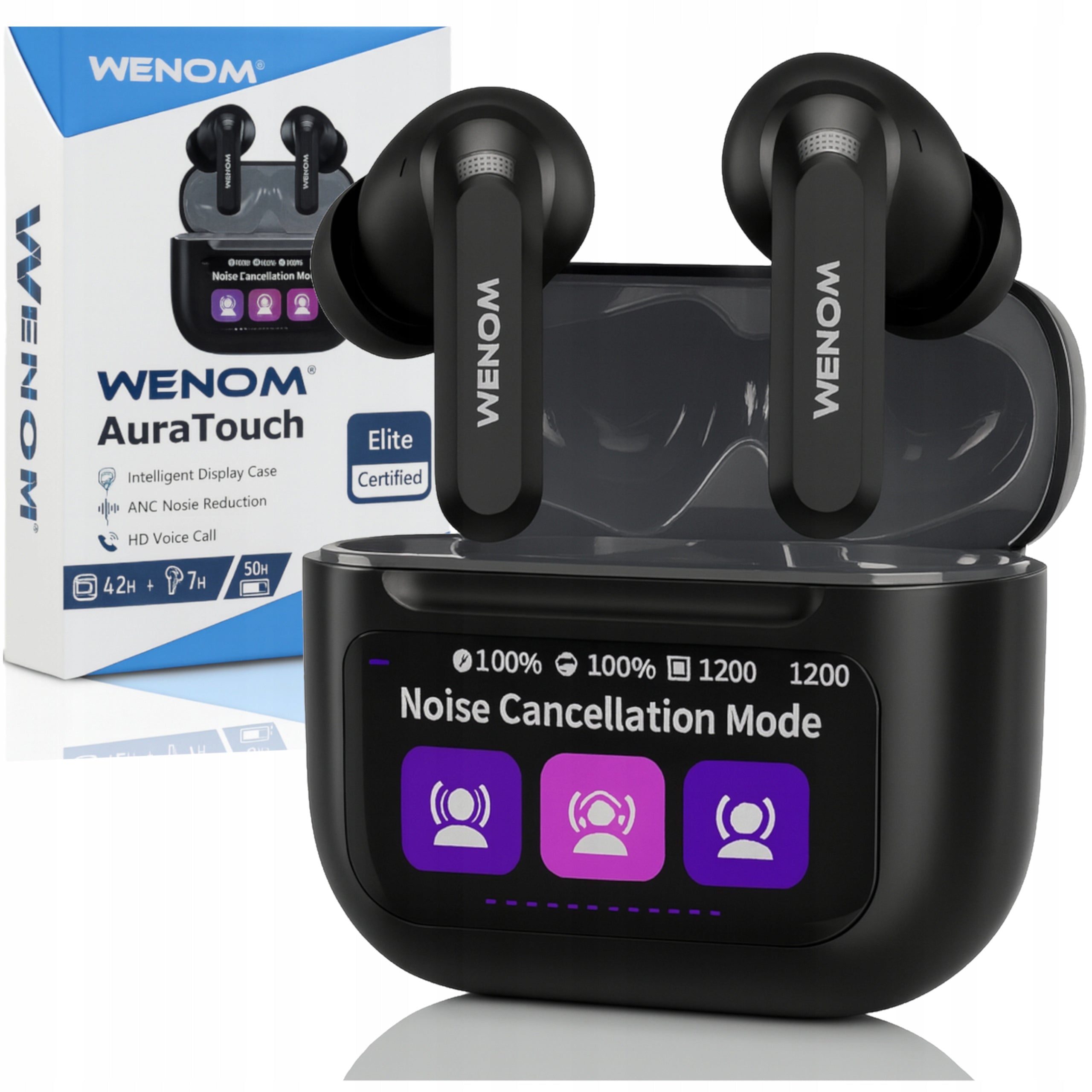 Wireless Headphones Sports Earbuds Bluetooth pro ANC ENC DEP Black