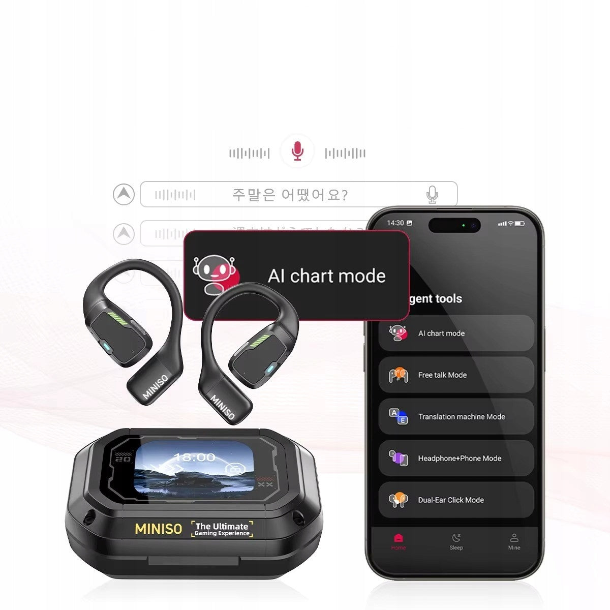 Wireless Headphones Translating Intelligent AI MINISO M98 Manufacturer code Translation Earphones
