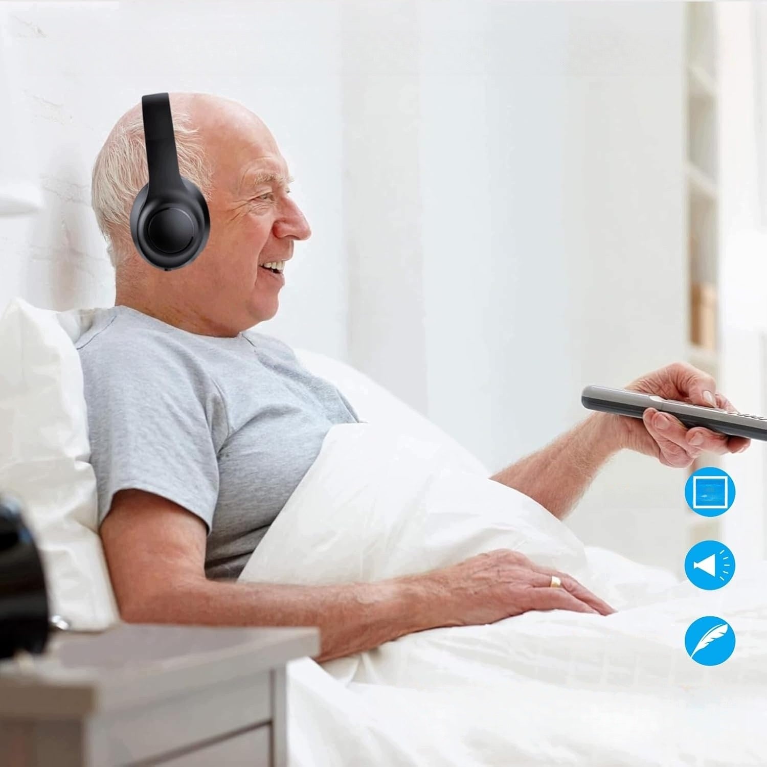 Wireless On-Ear TV Headphones For Seniors Noise Cancellation Manufacturer code Słuchawki Bezprzewodowe Nauszne Do Telewizora