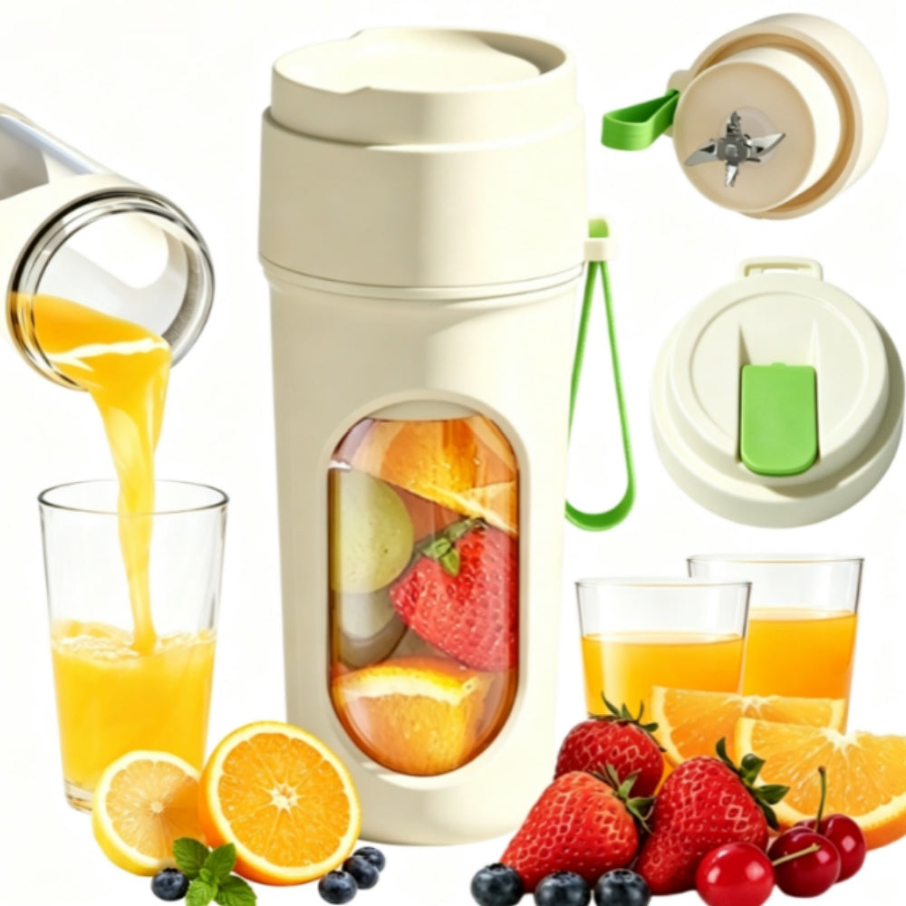 Wireless Portable Blender Food Grade ABS Material 450ml Green