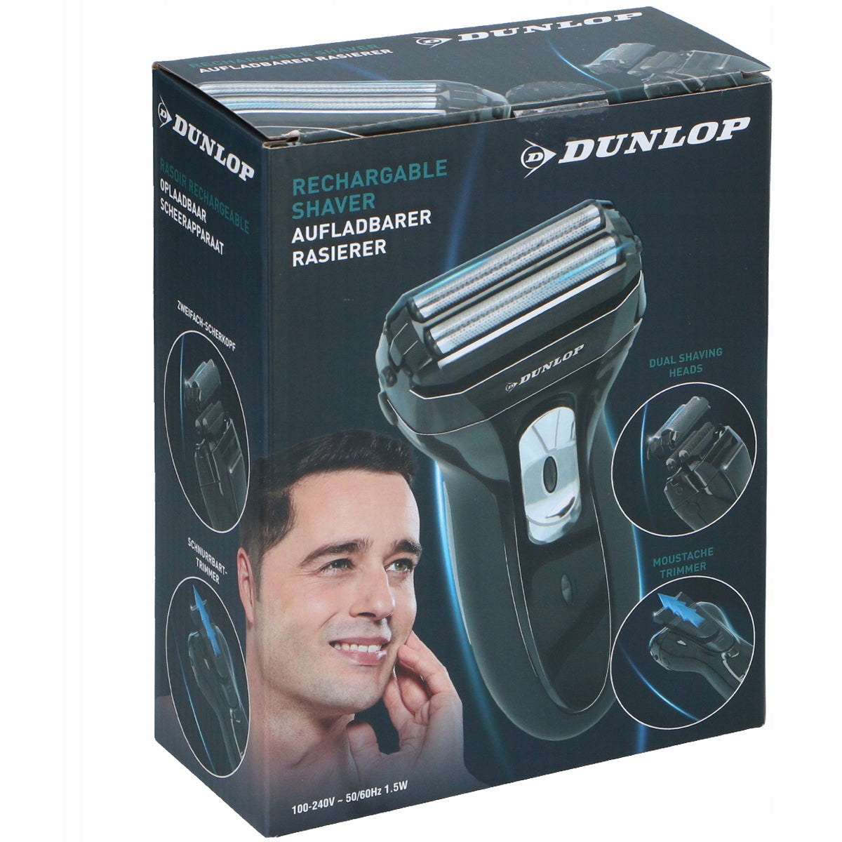 Wireless Shaver Men's Cordless Trimmer DUNLOP Shaving Machine Packaging status original