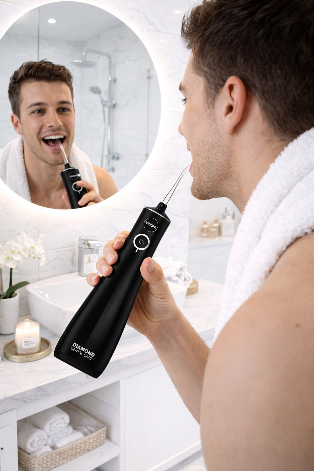 Wireless Tooth Irrigator 4 Modes 5 Tips IPX7 Eldom RY200C black Packaging status original