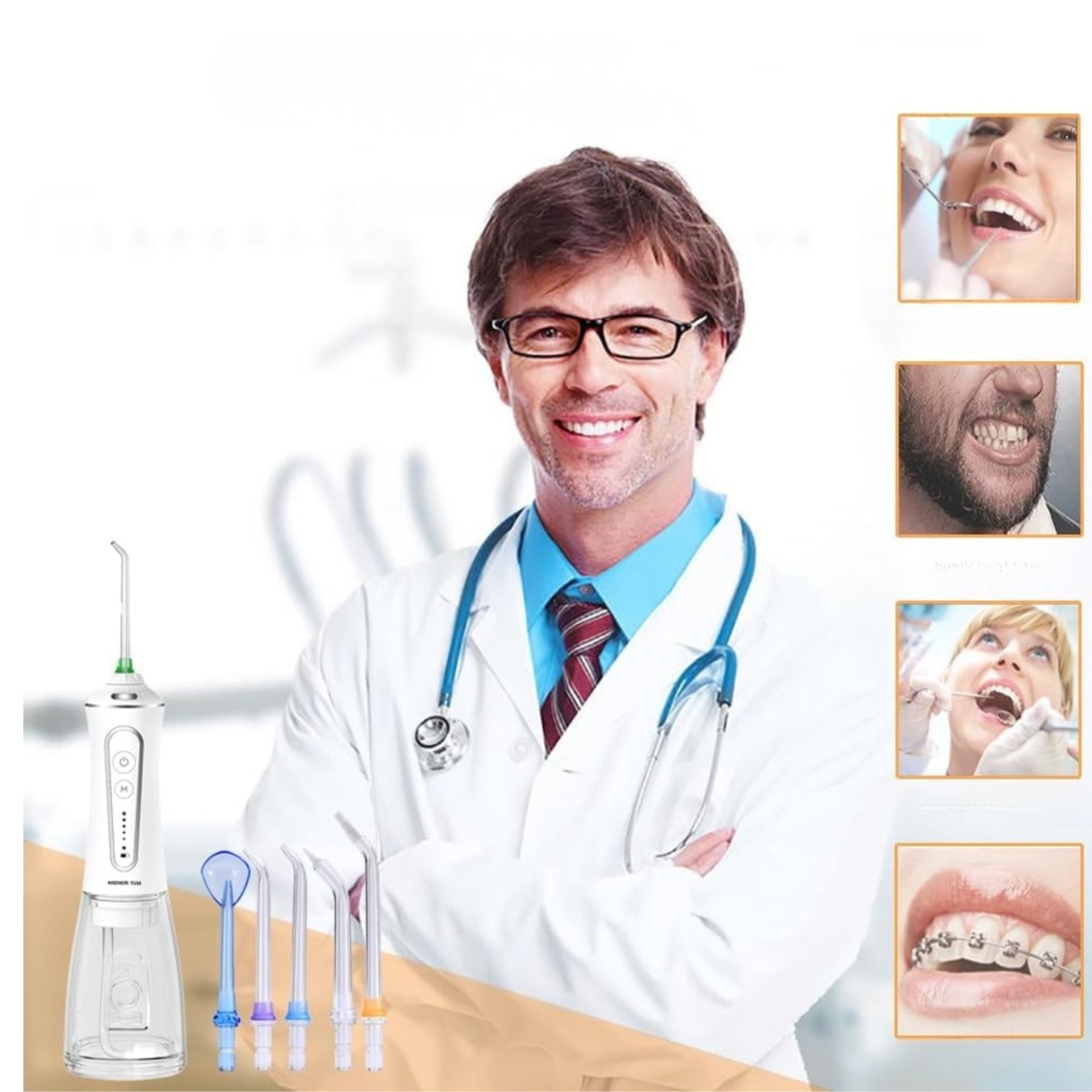 Wireless Tooth Irrigator ANSWER Y&M 300ml 5 Modes IPX7 USB Strong Manufacturer code Irygator ANSWER Y&M