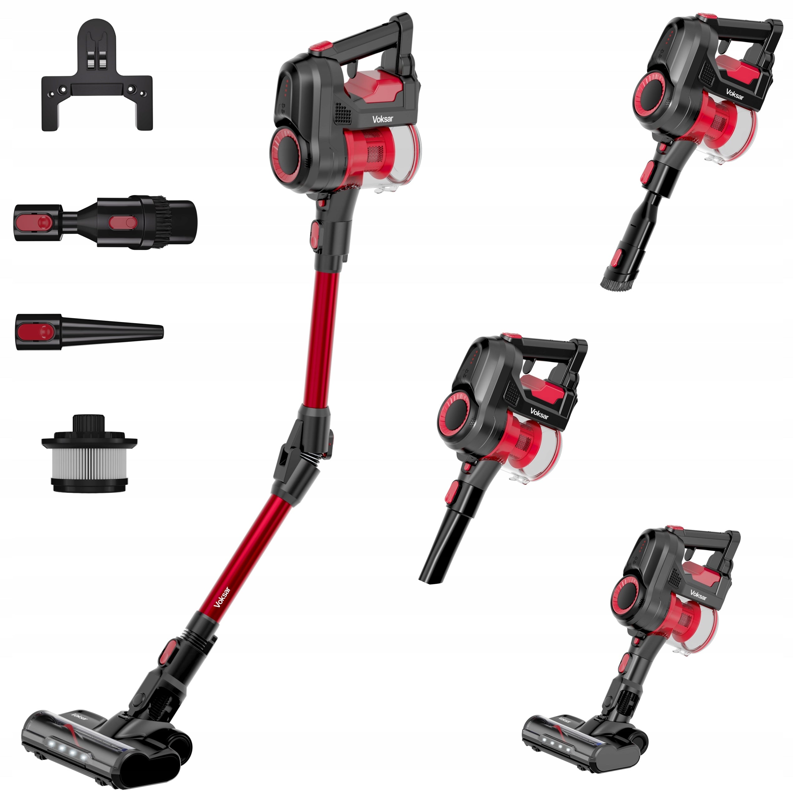 Wireless Vertical Vacuum Cleaner VOKSAR A11s FLEX TUBE LED 5in1 HEPA
