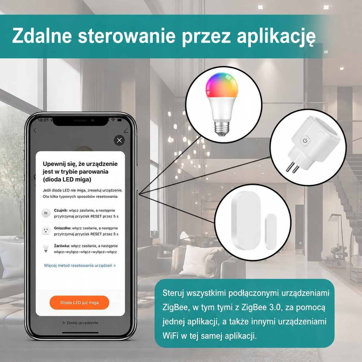 Wireless ZigBee Gateway Controller 3.0 + Bluetooth Wi-Fi TUYA SMART Packaging status original